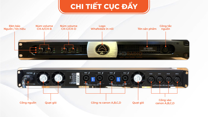 Giá cục đẩy công suất 4 kênh